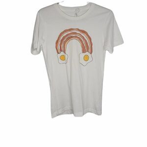 BELLA breakfast rainbow brunch food bacon and eggs short sleeve unisex t-shirt S